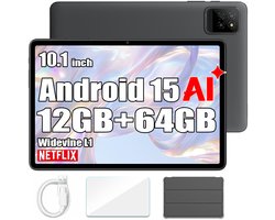 OSCAL Tablet Pad 30 WIFI - Doke AI - 12GB RAM - 64GB ROM - 6600 mAh - 10.1 Inch - Android 15 - Widevine L1 - 1080P FHD - Grijs