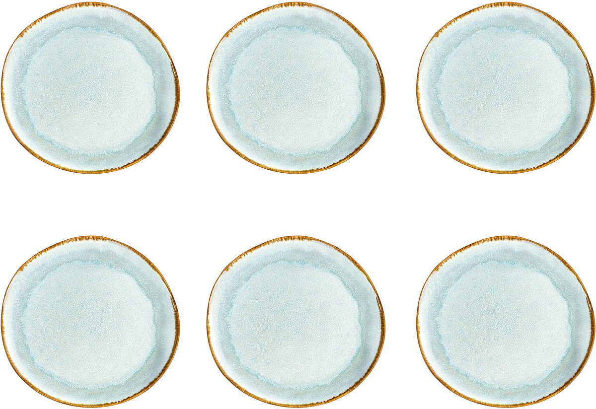 Medard de Noblat - Shadow Aqua - Dinerbord 28 cm - 6 delig