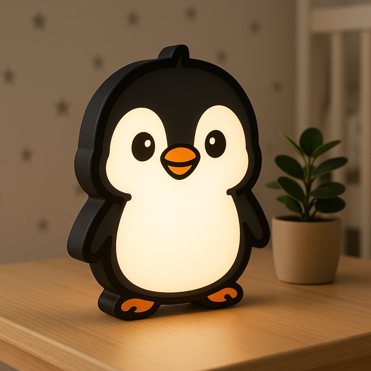 Pinguïn Nachtlampje – Cartoon Dieren Lightbox voor Kinderkamer & Baby – 3D Schattige Pingu