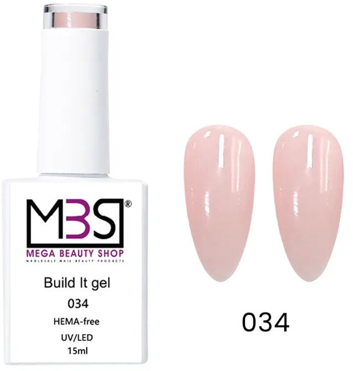 Biab gel/Build It gel HEMA-Free 15ml. (034) - Biab - Builder Gel - Biab nagellak - build it gel