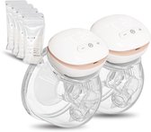 Youha The INs NEXT Elektrische Dubbele Draadloze Borstkolf - Handsfree met LED-scherm - BPA-vrij - Maat: 24mm - Inclusief E-book - Handsfree & Draagbaar- Inclusief 50 bewaarzakjes voor moedermelk