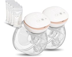 Youha The Next Elektrische Dubbele Borstkolf – Handsfree Draadloze Borstkolf – LED-scherm – BPA-vrij – 24mm – Inclusief Bewaarzakjes en Tepelmeter