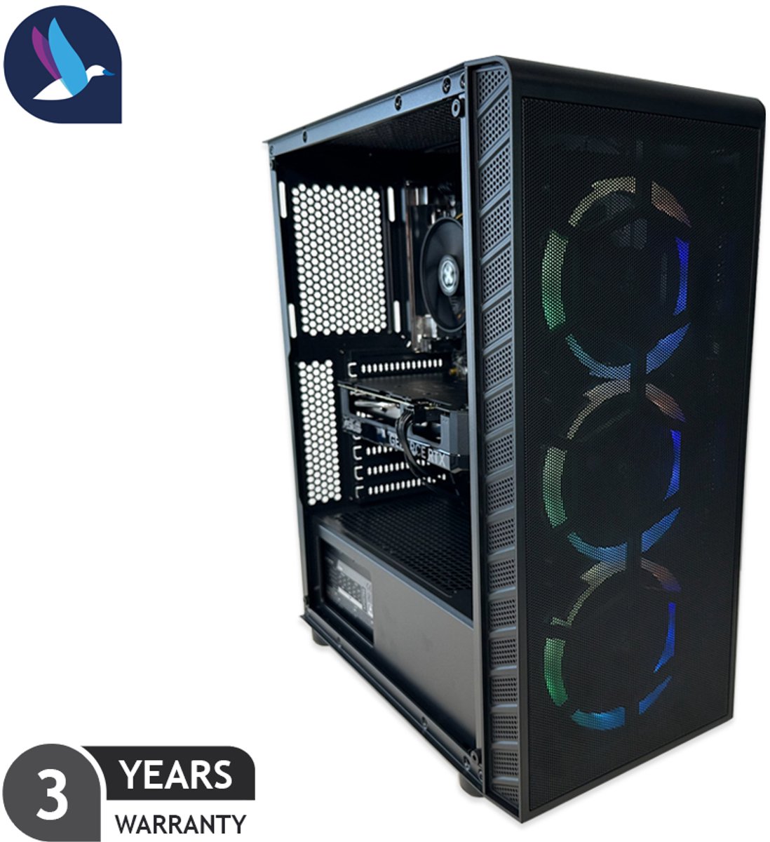 AZZA Prime ARGB Gaming PC | AMD Ryzen 7 - 5700X | GeForce RTX 5060 - 8 GDDR7 | 32 GB DDR4 | 1 TB SSD - NVME | Windows 11 Pro - AZZA - €975,00