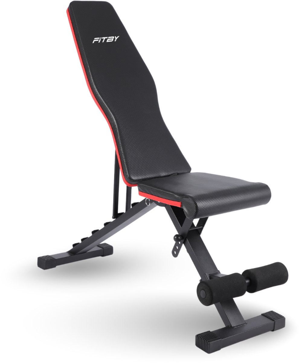 Fitby Fitnessbank - Halterbank - Bench Press - Trainingsbank - Verstelbaar - 150 kg Draagkracht - Inklapbaar - Zwart