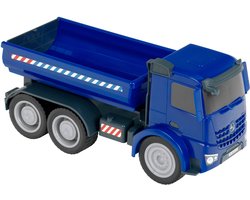 foto van Klein Toys Mercedes - Benz - Arcos kiepwagen - blauw - schaal 1:24 - speelgoed