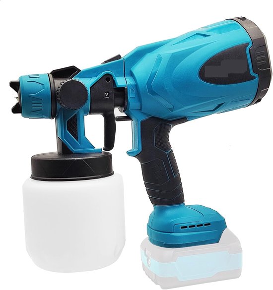 Spuitpistool, Elektrisch spuistool Snoerloos verfspuit Automeubilair Stalen coating Airbrush Fit 18V batterij zonder batterij voor het schilderen van huizen, zonder batterij, zonder lader
