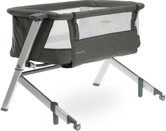 Mooiys Dream On Me Co-Sleeper - Wieg - Verstelbaar frame - Geschikt vanaf de geboorte tot 6 maanden - Grijs