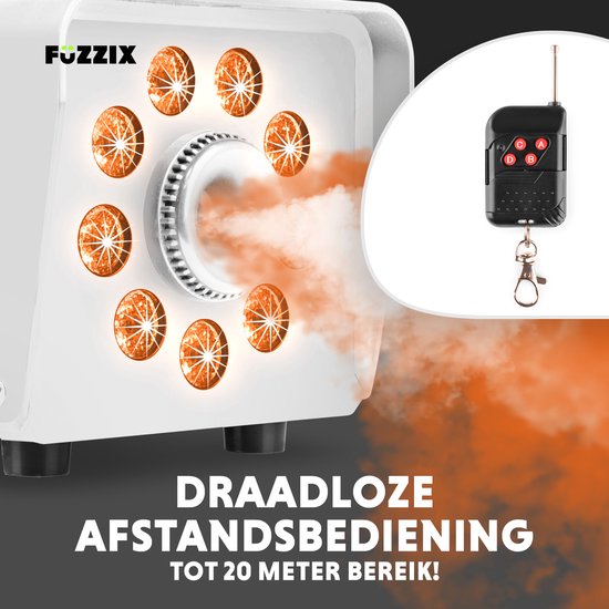 Machine à fumée Witte Party - Fuzzix F509LW - Avec effets lumineux et 1L de liquide à fumée - Avec télécommande sans fil