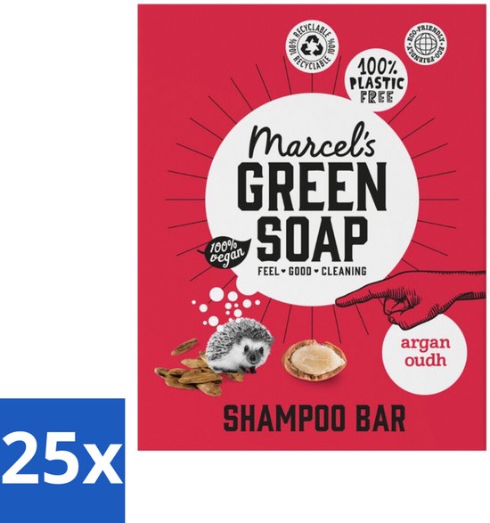Foto: Marcel s green soap shampoobar argan oudh versterkt verzorgt 90 gr bulkverpakking 25 stuks