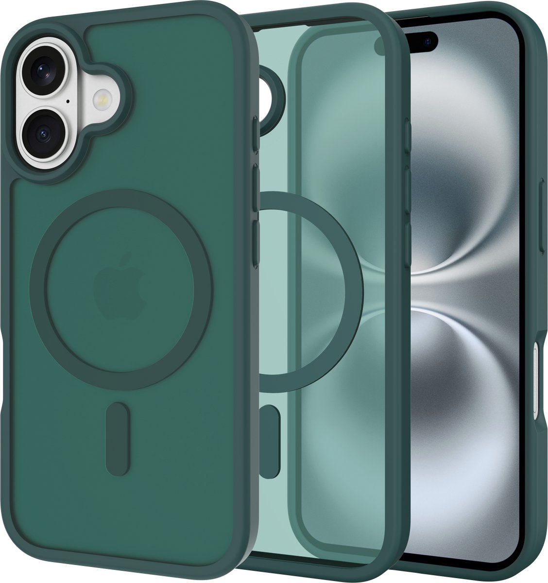 Cazy hoesje geschikt voor iPhone 17 - Compatibel met MagSafe - Military Grade Backcover - Groen