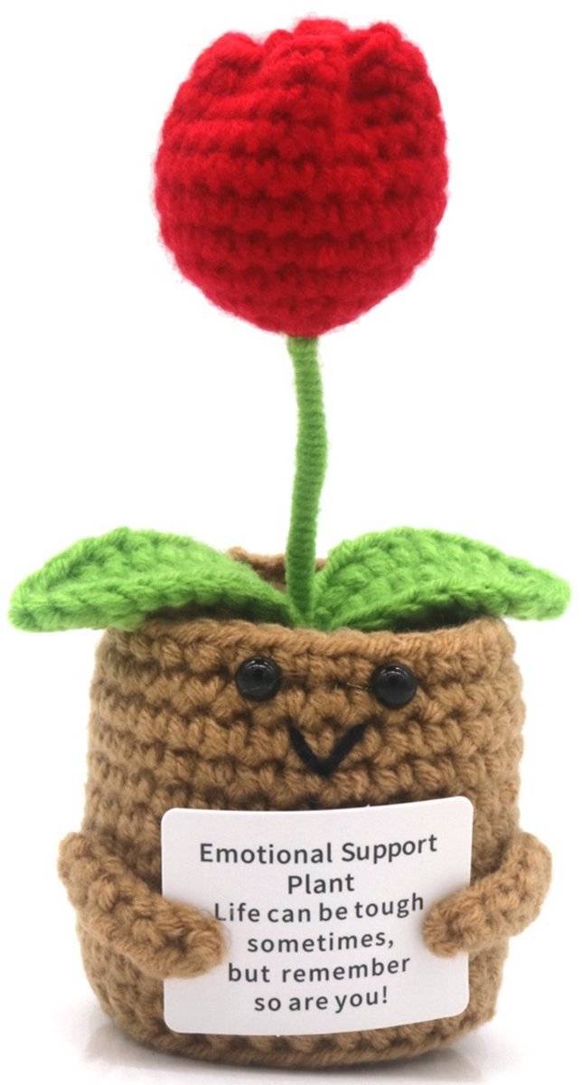 Positive Flower - Emotional Support Plant - Gehaakt poppetje - 13cm