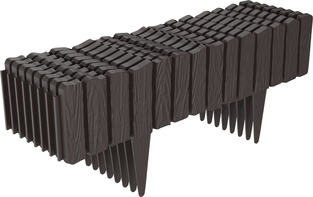 Houtlook Robuuste Gazonrand Tuinhek Perkrand Tuinpalissade Decoratieve Tuinafbakening Palissadehek - Bruin - 4,6 m