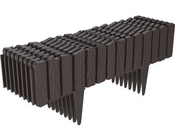 Houtlook Robuuste Gazonrand Tuinhek Perkrand Tuinpalissade Decoratieve Tuinafbakening Palissadehek - Bruin - 4,6 m