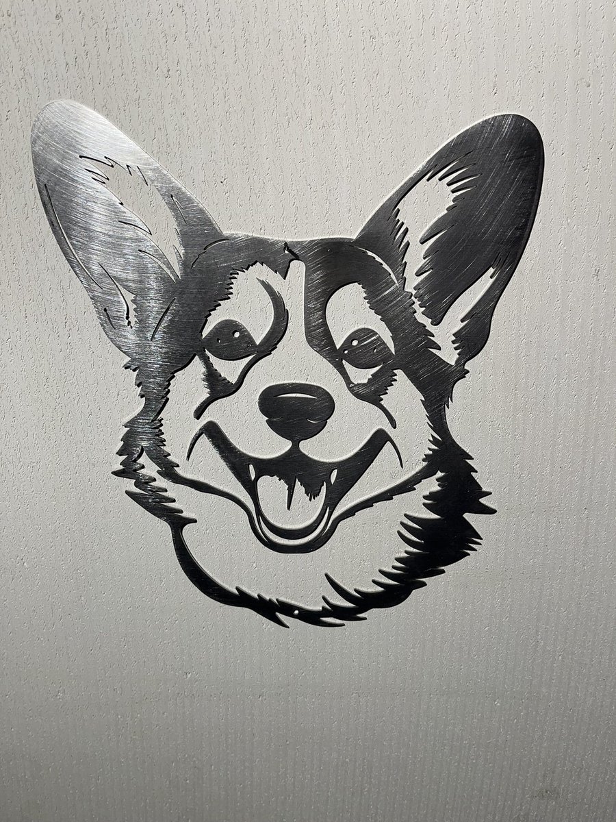 Metalen hond - Corgi 2 - wanddecoratie - Tuindecoratie