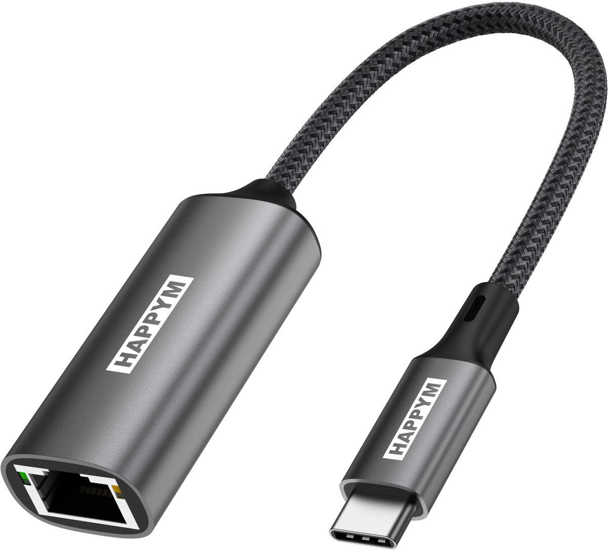 USB-C naar RJ45 Ethernet Adapter – Gigabit 1000 Mbps – USB Type-C naar LAN Netwerk Adapter – Plug & Play – Aluminium