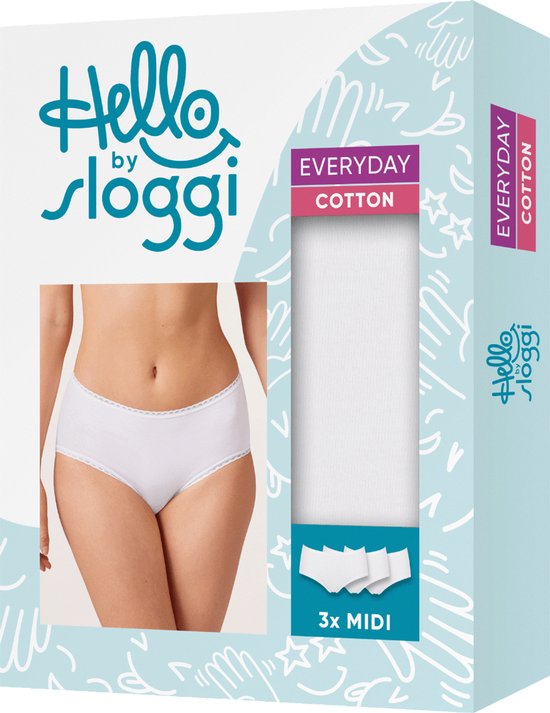 Sloggi Dames Midi slip wit 6 stuks (2x 3-pack) Maat 42
