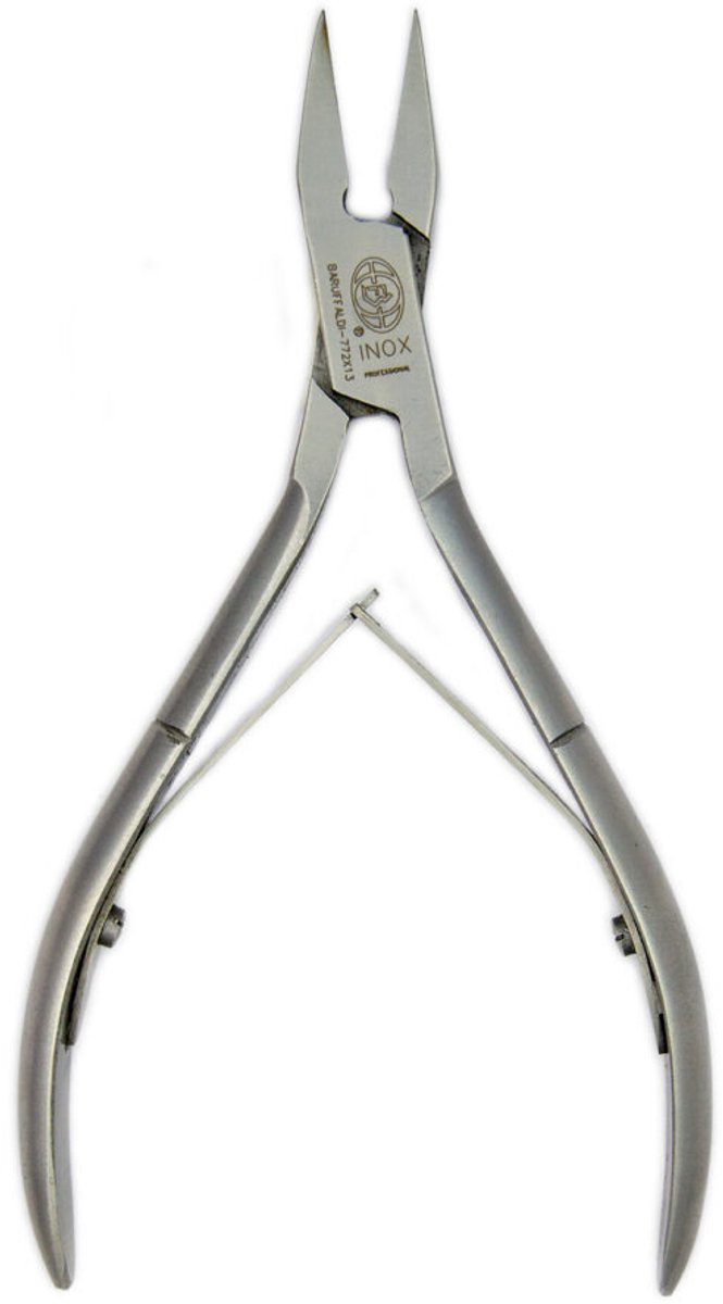 Baruffaldi - Professional - Ingegroeide teennageltang – RVS – Dubbelveer - 13 cm.