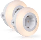 Veilleuse Prise - 2 Pièces - Dimmable - Avec Capteur Jour-Nuit - Lumière Blanche Chaude - Économe en Énergie - Pour Adultes, Enfants et Bébés - Britecore