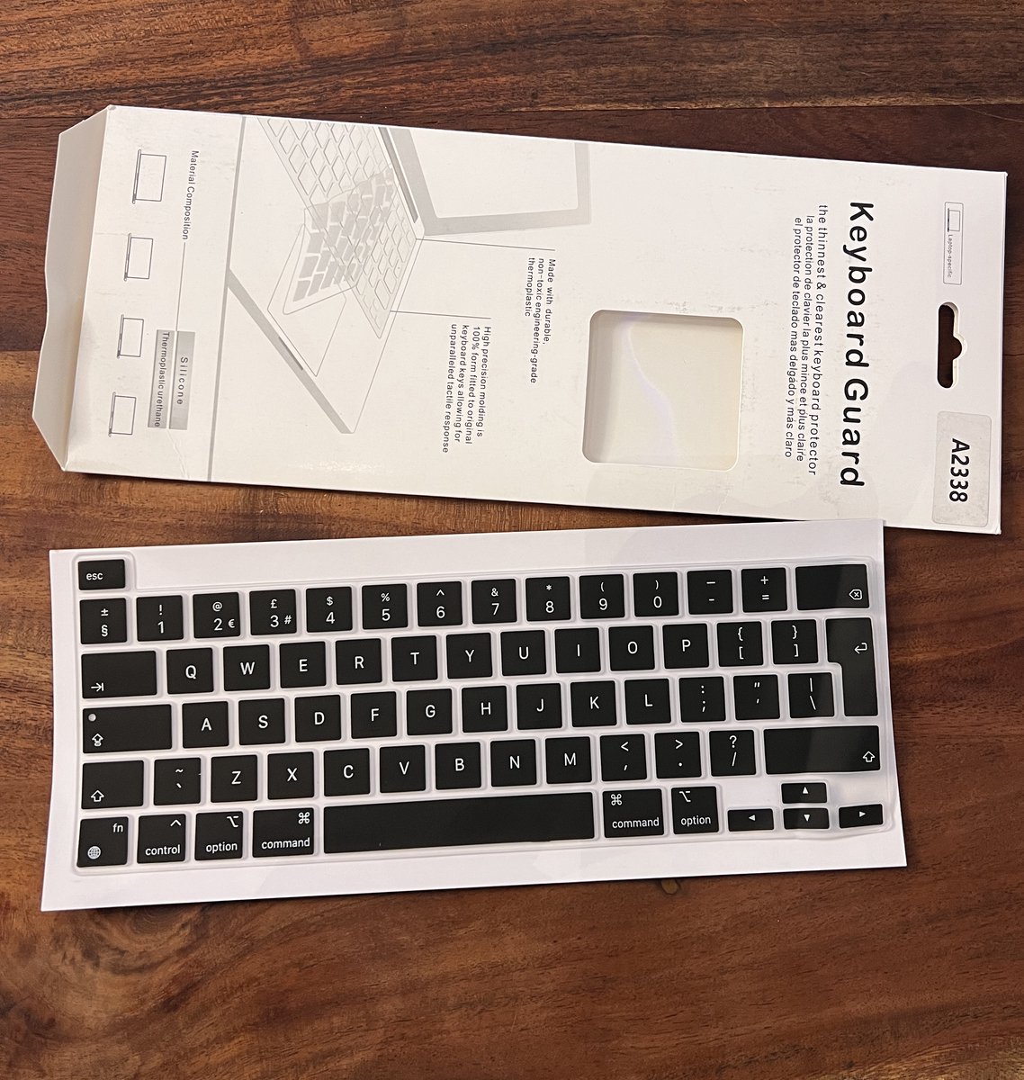EU Toetsenbordbescherming Geschikt voor MacBook Pro 13 inch (2020 - 2019 - 2018) - Keyboard Cover (EU) Zwart - A2338/A2289/A2251