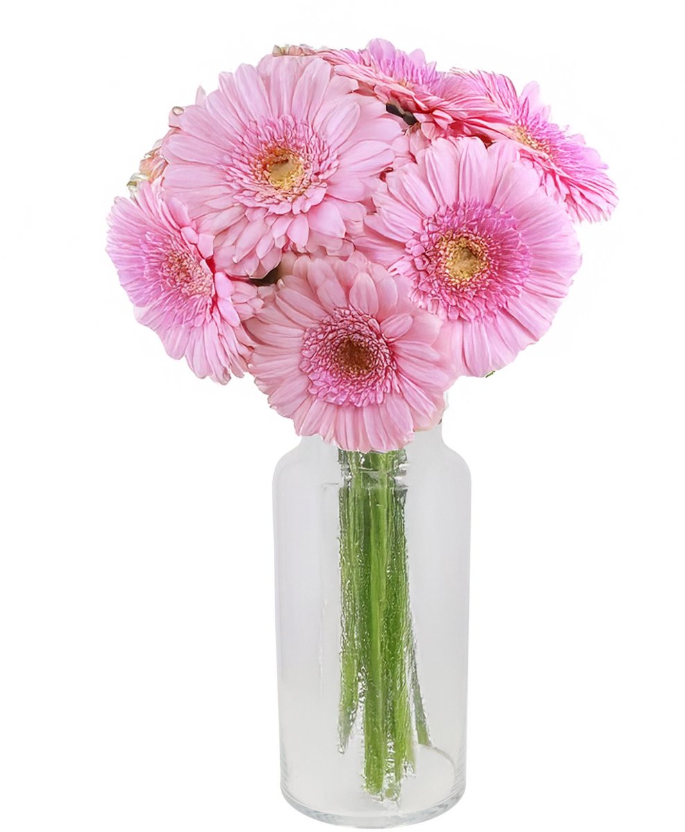 DK Design Bloemenvaas melkbus fles model Milky - transparant glas - 19 x 35 cm - mondgeblazen