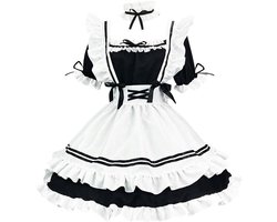 ByShane - Schooluniformset voor dames | Sexy cosplay uniform met minirok en strik | Franse meid kostuum | Lingerie outfits zwart-wit | S