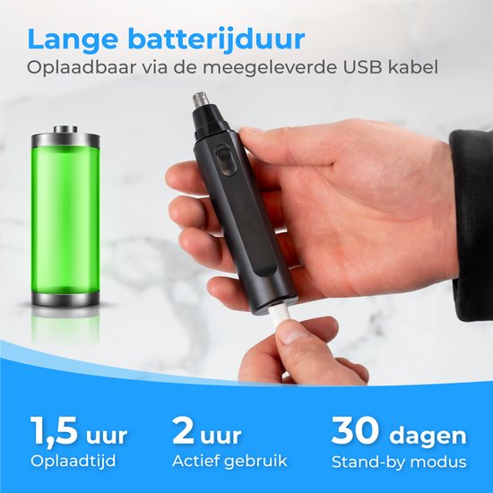 Nuvance Neustrimmer - Neustrimmer Mannen en Vrouwen - Oortrimmer - Neushaartrimmer - Usb Oplaadbaar - Afspoelbaar