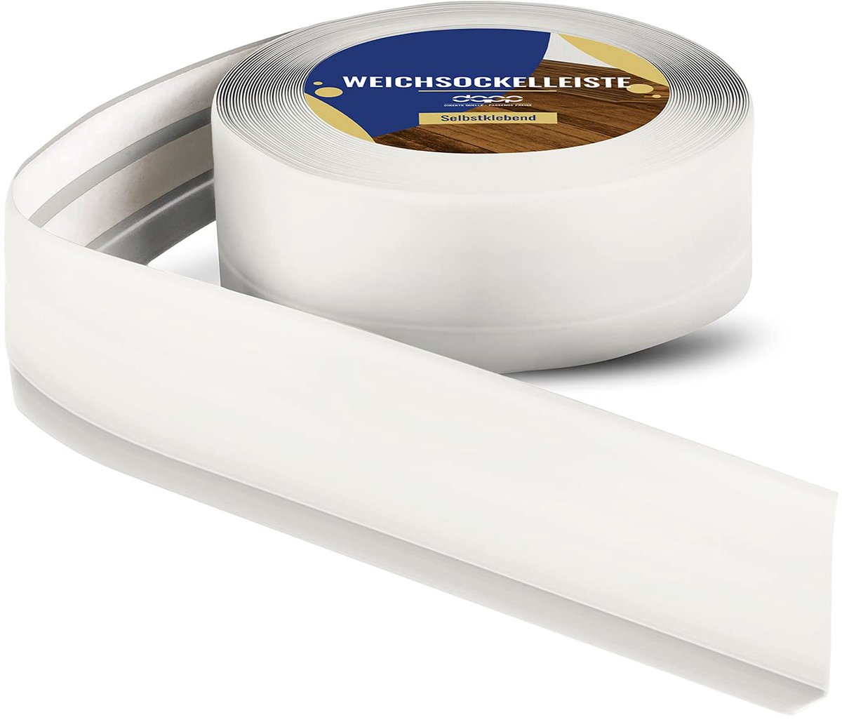 DQ-PP ZACHTE PLINT - 25 m - Grijs - 50 x 15 mm - PVC - zelfklevend - knikhoek plinten rubberen strip plint hoekprofiel afsluitstrip vloerlijst