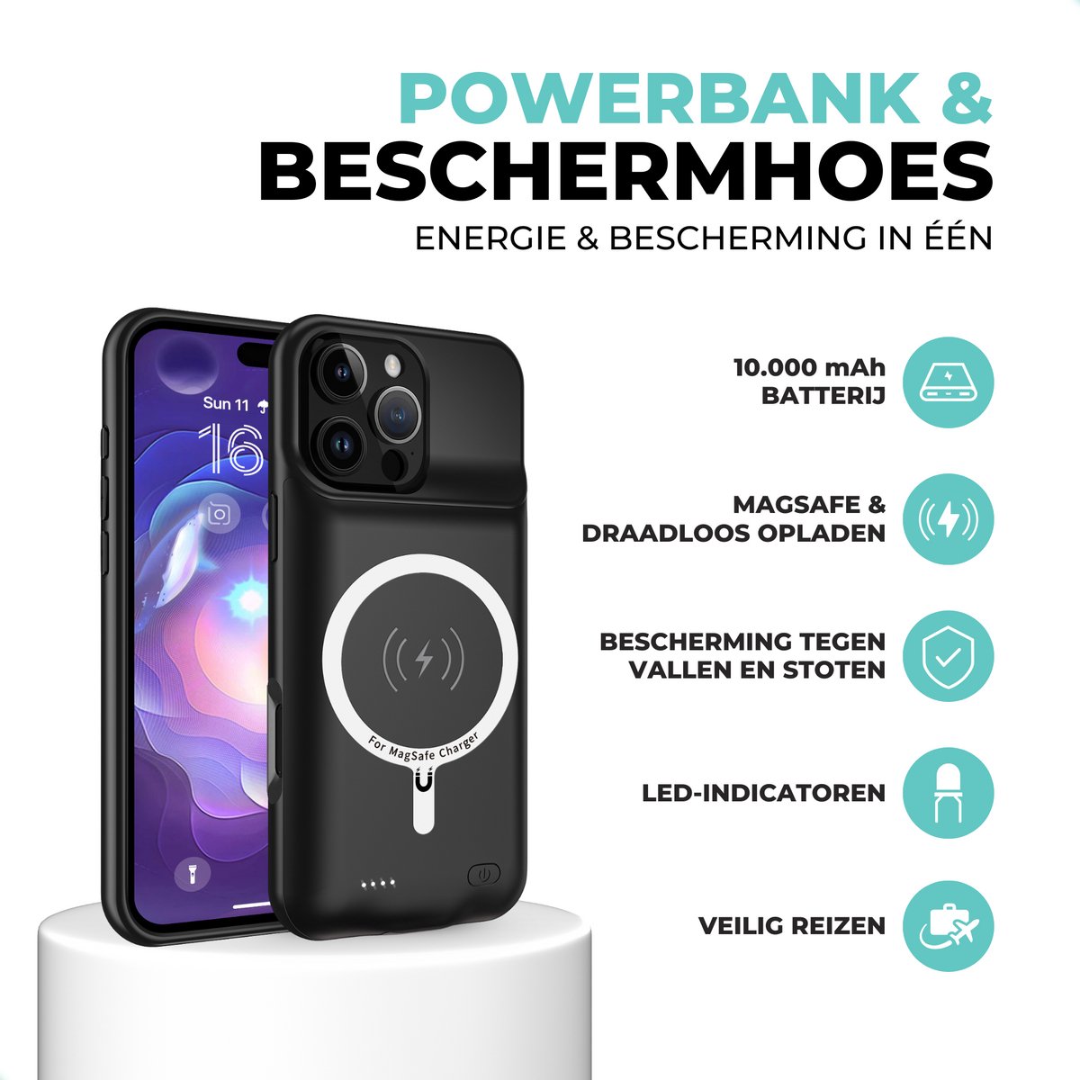 Swallow AVIANTA Powerbank Telefoonhoesje voor iPhone 13 Pro - afbeelding 2