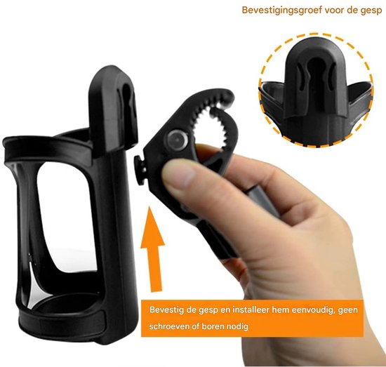 Flessenhouder voor Fiets - 360° Draaibaar Zonder Schroeven, Geschikt voor Drinkflessen en Babyflesjes op Stuur of Mountainbike van Merkloos — afbeelding 4