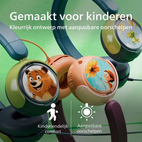 PHILIPS TAK2000MP/00 - Kinderkoptelefoon - 85 dB Veilig Luisteren - Audio Share - Ingebouwde Microfoon - Opvouwbaar - USB-C Adapter Inclusief - Magenta / Paars