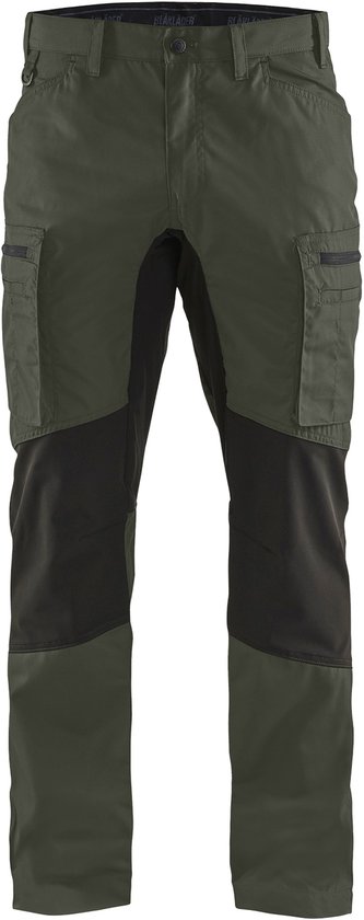 Pantalon de travail Blaklader 14591845 Pantalon de travail stretch Service Army Green / Black NL: 56 BE: 50