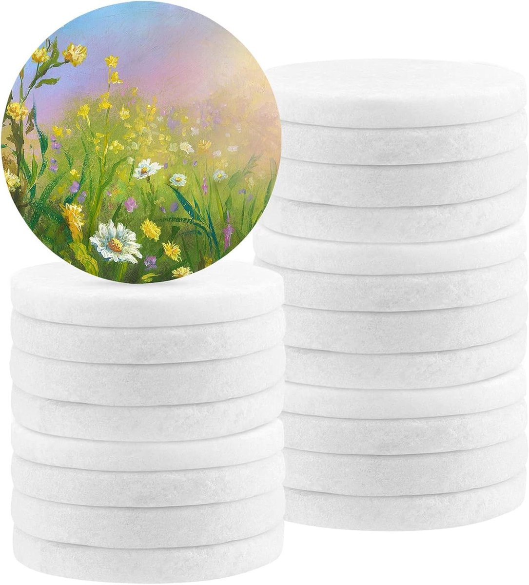 Allecto Plus - 20 stuks witte platte rotsen 25 inch voor Mandala schilderen en knutselen met vriendelijke stenen