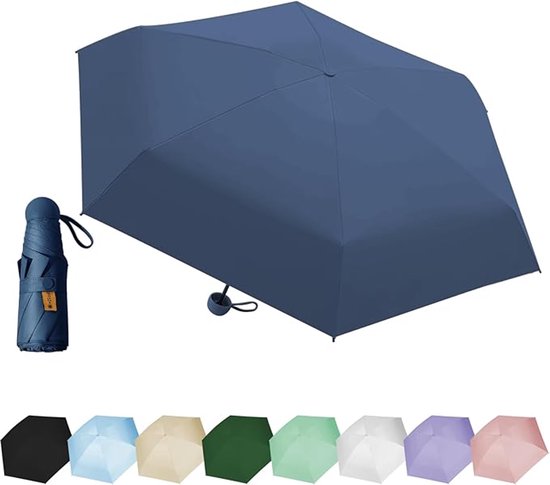 Nnicorns ascheschild, Paraplu met opbergbox UV-bescherming Paraplu Mini 6 bottenparaplu, Stormvaste paraplu voor volwassenen en kinderen, lila, 88 x 48,5 cm