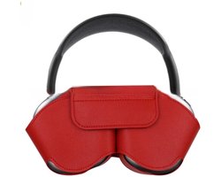 Case-accessoires - Hoofdtelefoonhoesje - Leren hoesje - Krasbestendig, stofbestendig, draagbaar reishoesje - Stofbestendige reistas - Opbergtas voor hoofdtelefoon - Compatibel met Apple Airpods Max Smart Case - Rood