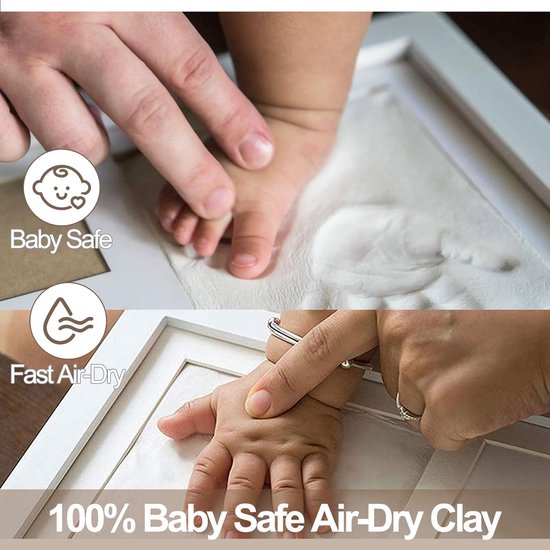 Baby Hand- en Voetafdruk Set - Gips & Klei - Fotolijst voor Unieke Babyafdrukken van Merkloos — afbeelding 2