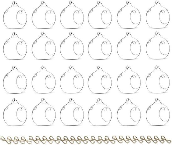 Ecosides set van 12 hangende glazen bol 80MM, theelicht kaarsenhouder Ecosides set van 12 hangende glazen bol 80MM, theelicht kaarsenhouder