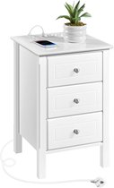 Yaheetech Set of 2 Bedside Table with 2 Drawers and 1 Open Storage Compartment Bedside X-Shaped Support Coffee Table Wood Side Table for Bedroom, 40×30×60cm, White