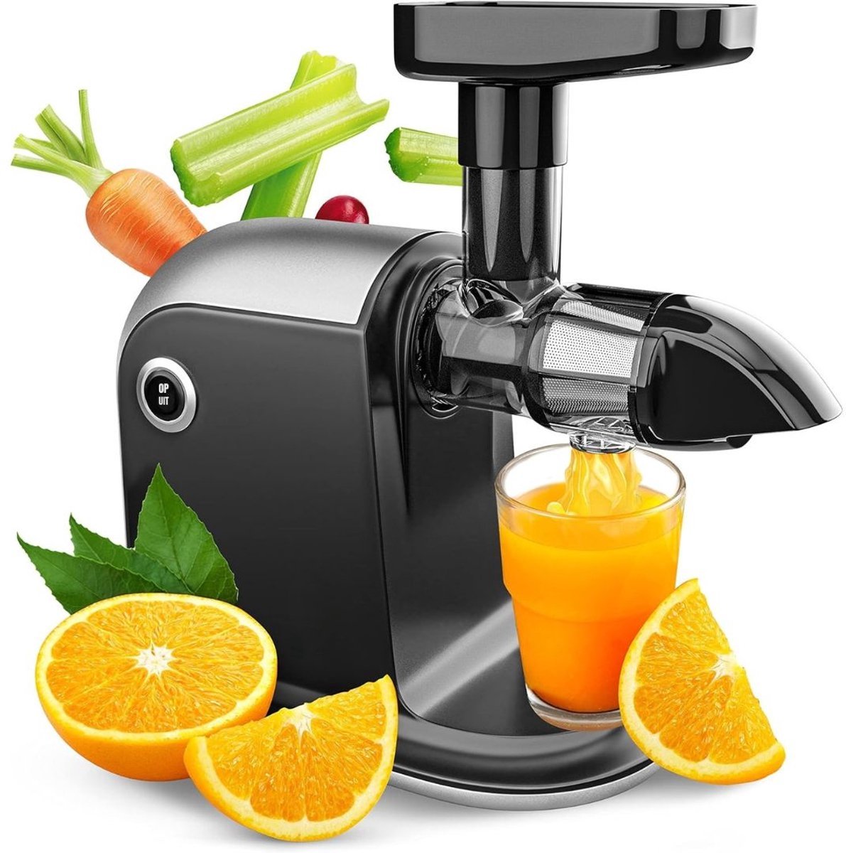Thuys – Sapcentrifuges Groenten en Fruit – Vitaminenbehoudende Elektrische Juicer – 27 x 18 x 33cm – Grijs