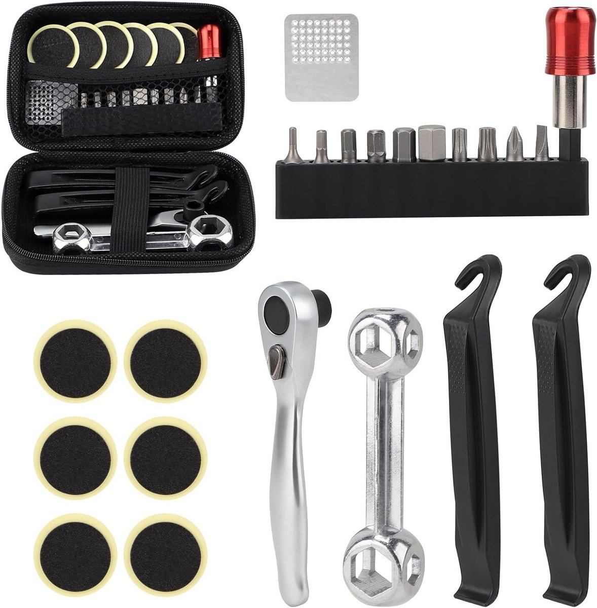 Fietsgereedschapsset reparatieset voor onderweg - Multitools voor fiets - Multifunctioneel gereedschap MTB racefiets - Handige reparatieset-fietsgereedschap