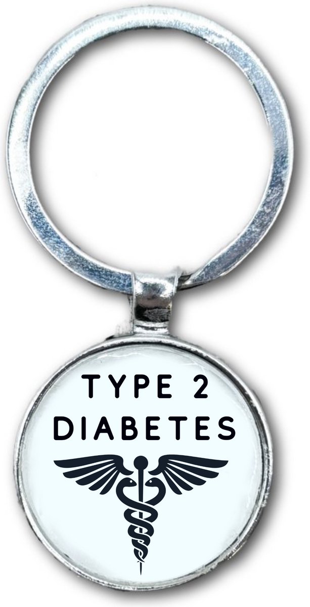Type 2 Diabetes 2 Sleutelhanger, Medische waarschuwing, Medisch Alarm
