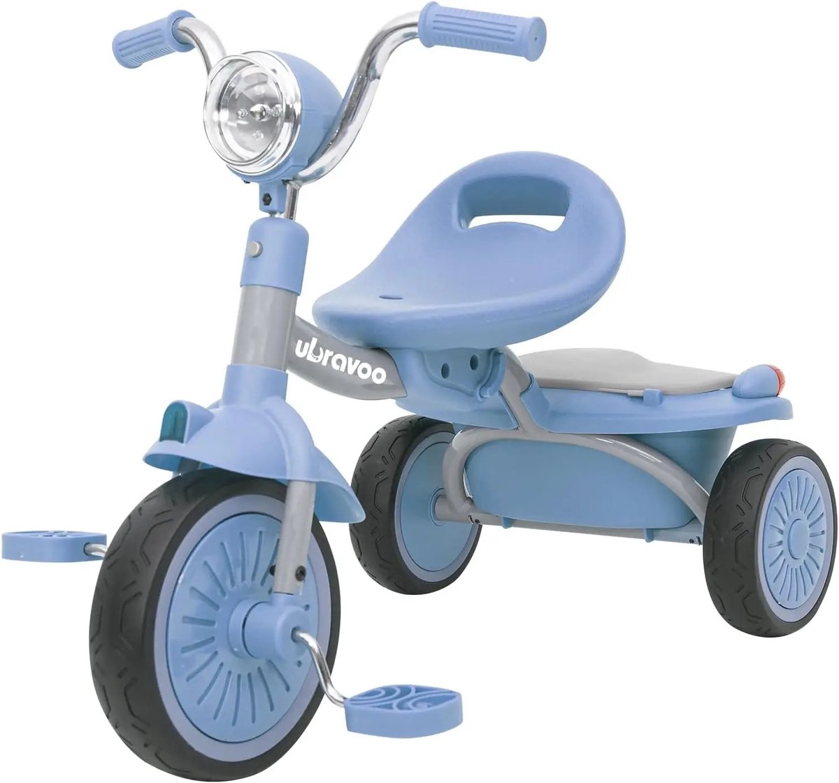 Mila Shop Driewieler voor kinderen - Kinderen van 1-4 jaar - Met coole ledverlichting - PU-wielen met schokabsorberend effect - Blauw