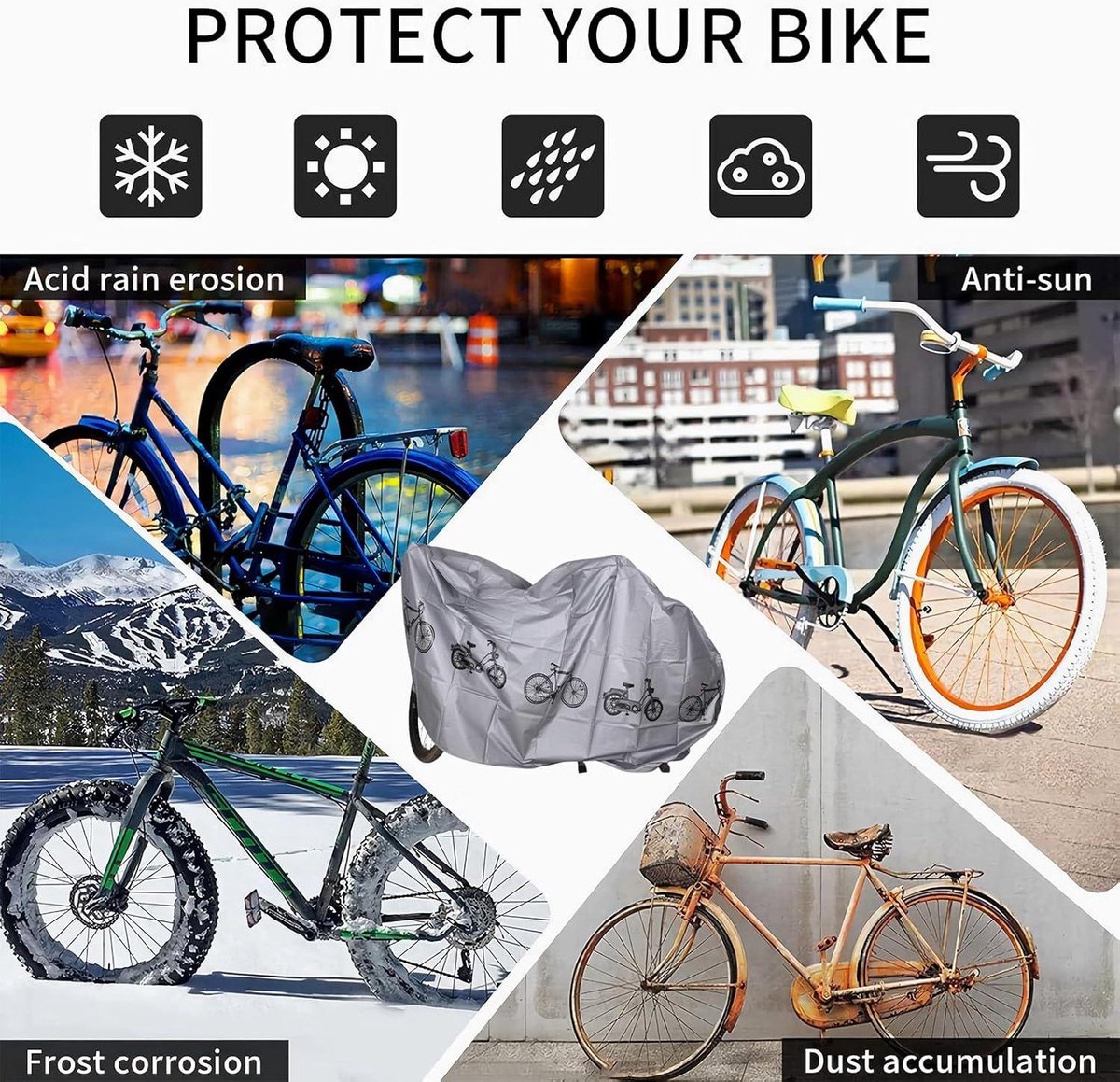 Allecto Plus - Waterdichte Fietshoes - Grijs - Fietsen Scooters Mountainbikes - Buiten Paardrijden - Zelfklevende Onderkant - 100 X 200cm