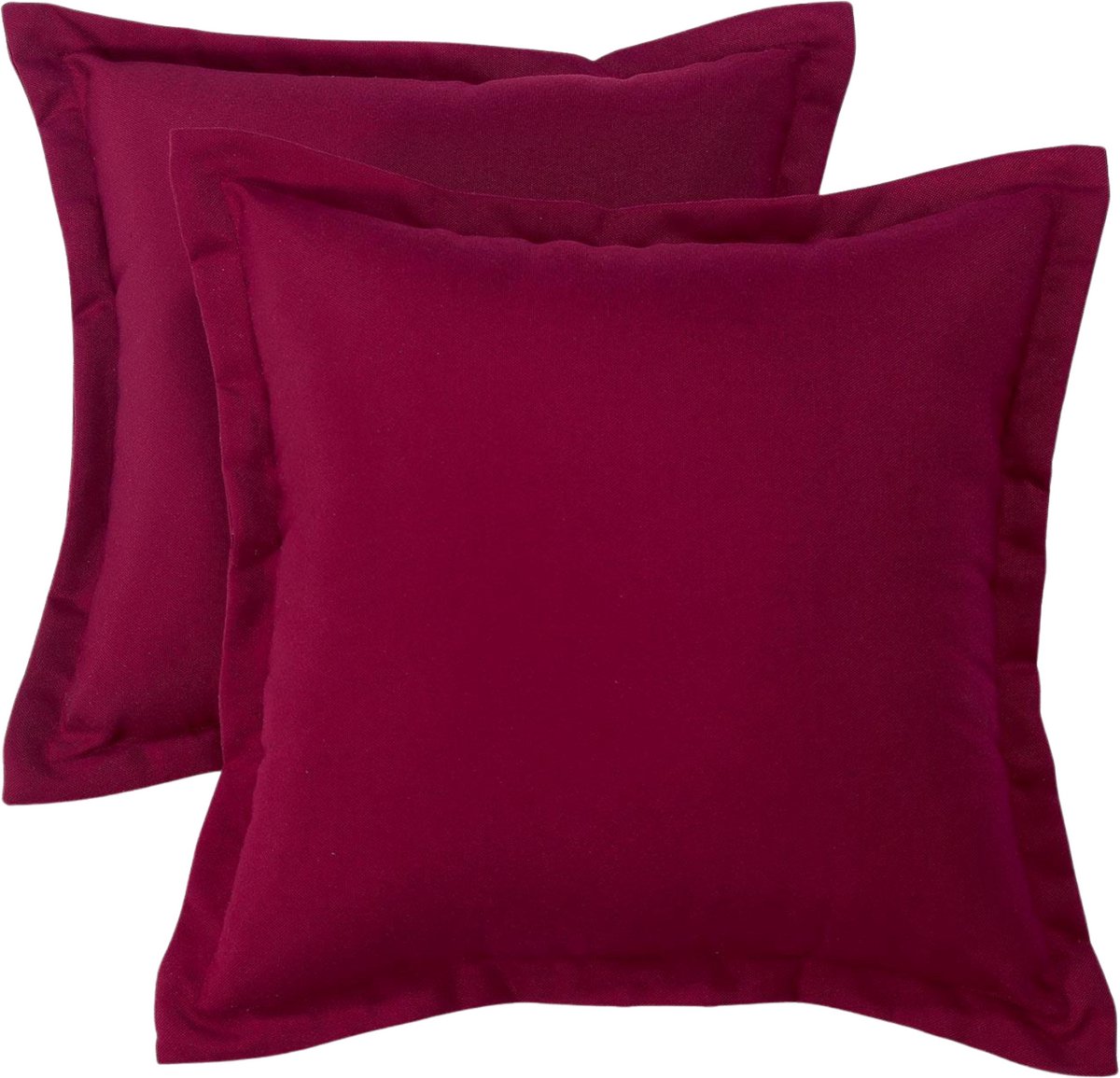 Homescapes buitenkussens – set van 2 tuinkussens & sierkussens voor tuin – waterafstotend & weerbestendig – 45x45 cm – bordeauxrood – voor tuin & terras