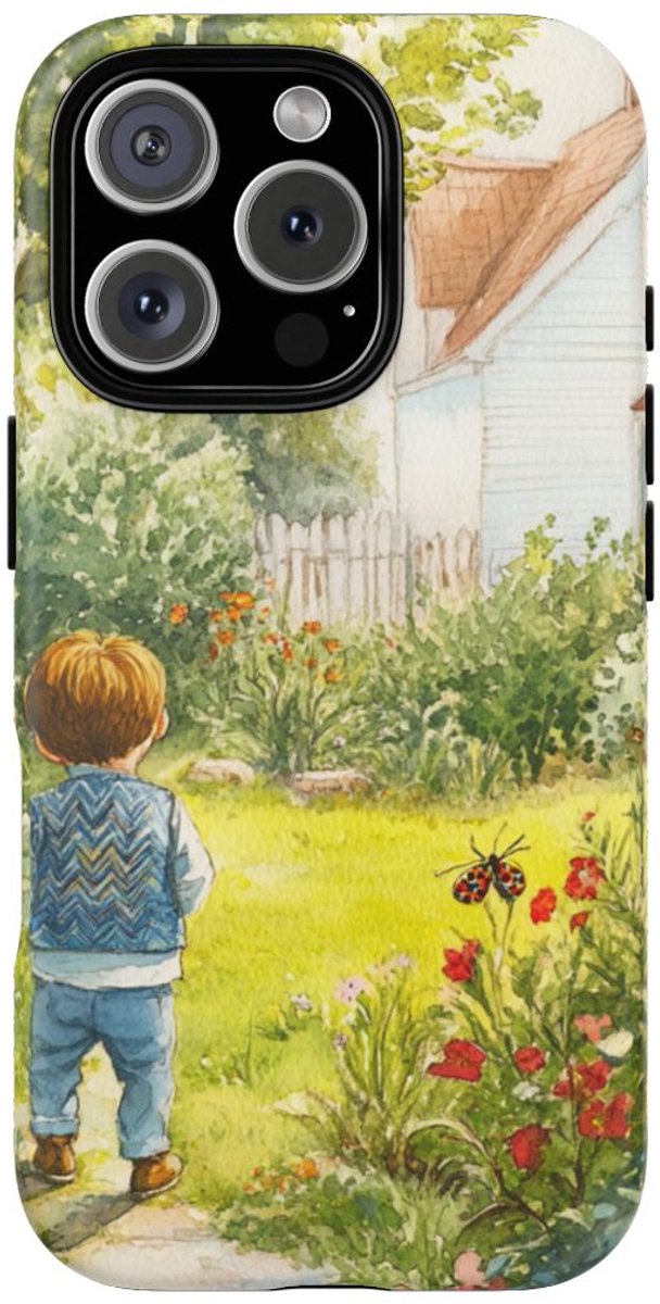 Kind in Tuin met Waterverf – Telefoonhoesje Geschikt voor iPhone 16 Pro