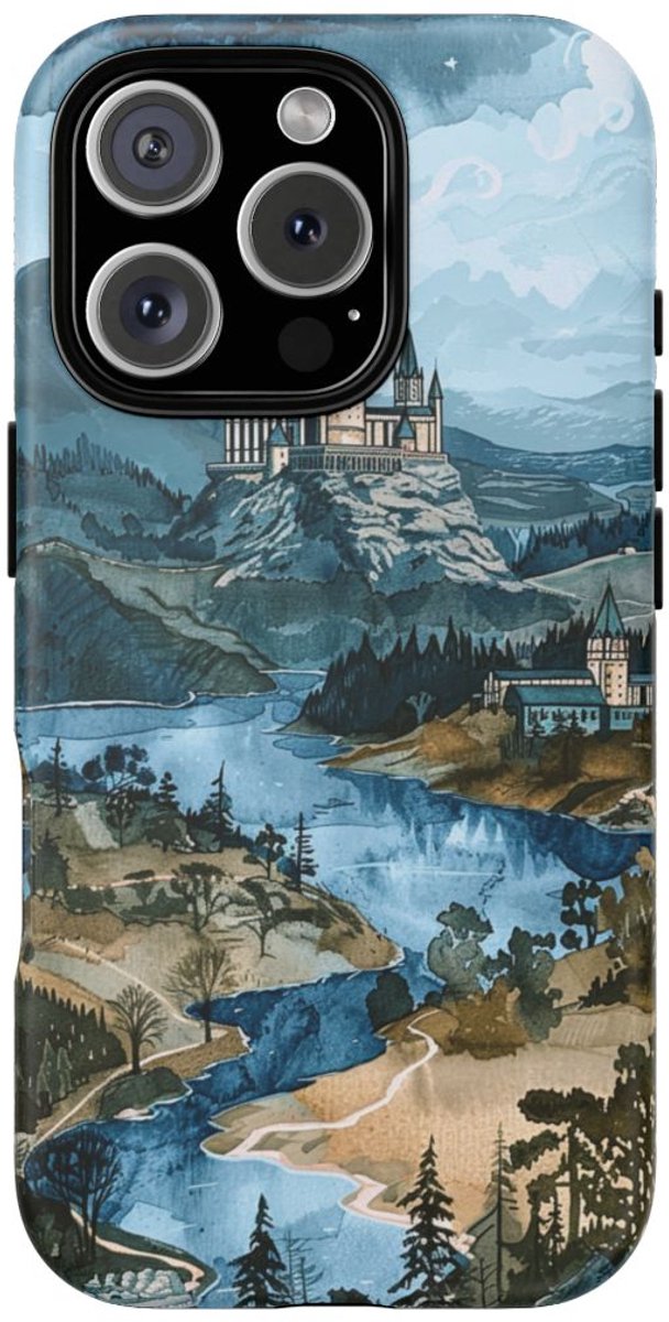 Sprookjesachtig Kasteel in Aquarel – Telefoonhoesje Geschikt voor iPhone 16 Pro