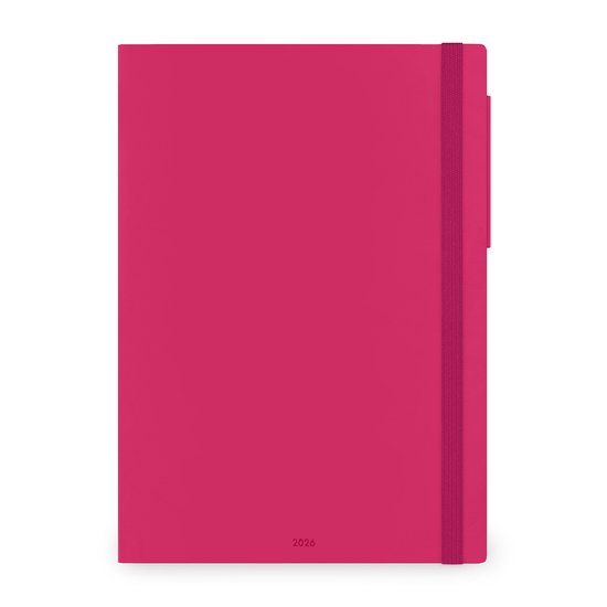 LEGAMI BUREAU AGENDA 2026 - WEEK op 2 pagina's - 20x27cm - RASPBERRY