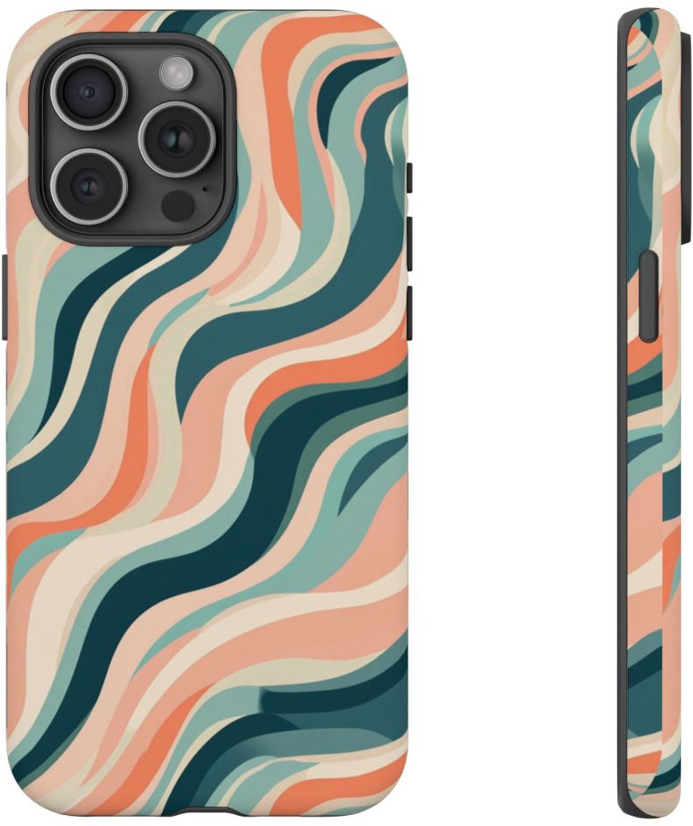 Zwevende Pastellijnen – Telefoonhoesje Geschikt voor iPhone 15 Pro Max