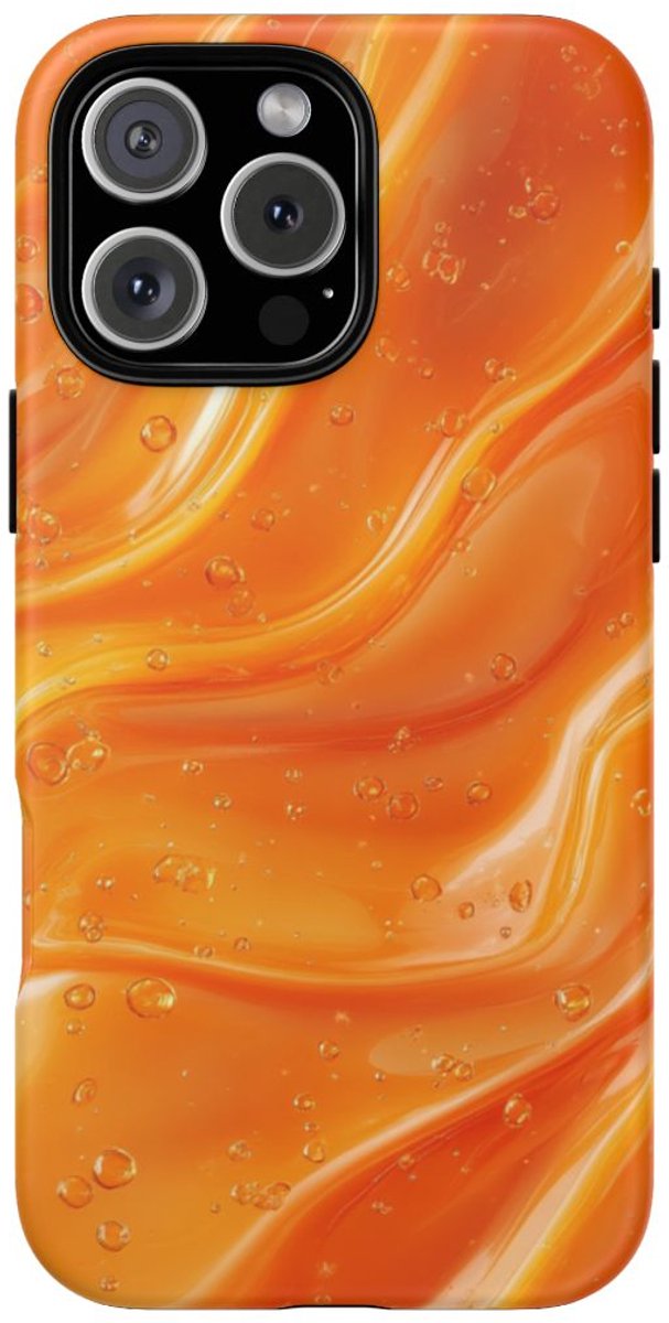 Monochrome Oranje Droomsensatie – Telefoonhoesje Geschikt voor iPhone 16 Pro Max