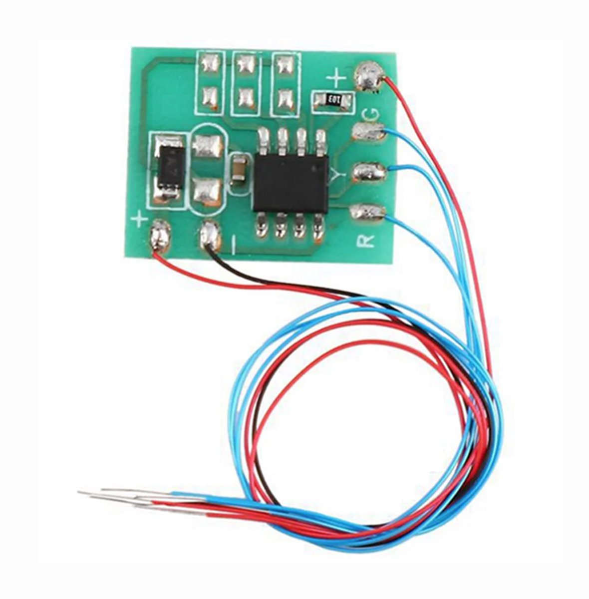 Modelbouw Verkeerslicht Simulator Module – 5–6V – Zonder LEDs – Met Bedrading – 15×15 mm