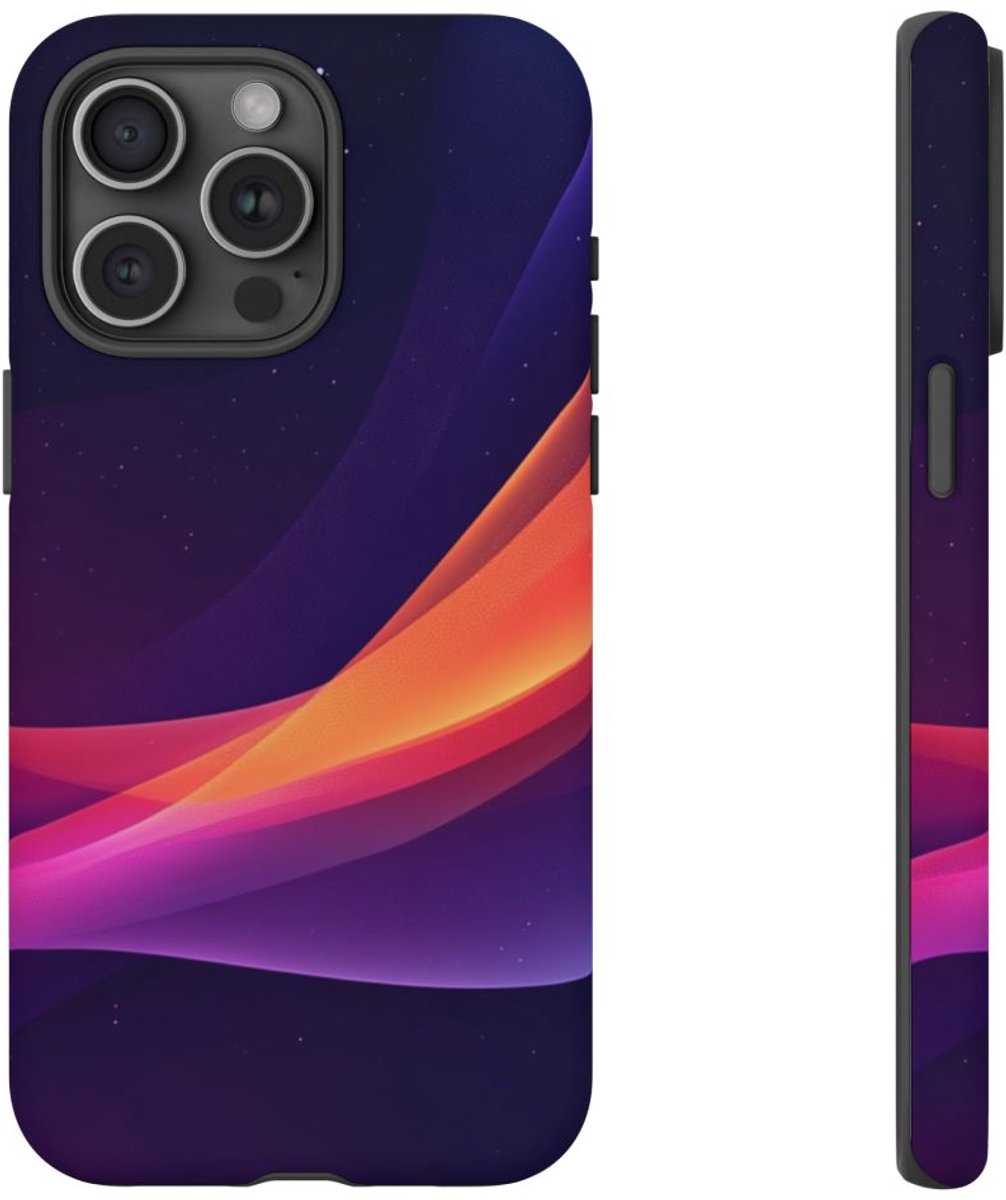 Abstracte Kleurrijke Golfpatronen – Telefoonhoesje Geschikt voor iPhone 15 Pro Max